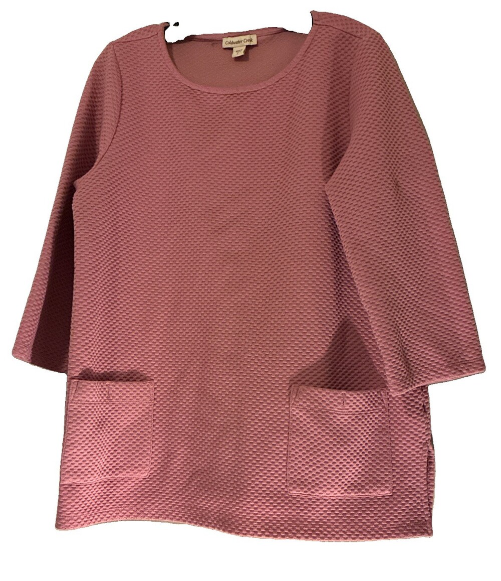Coldwater Creek blouse 3/4 sleeve pink /heavy/preowned size L